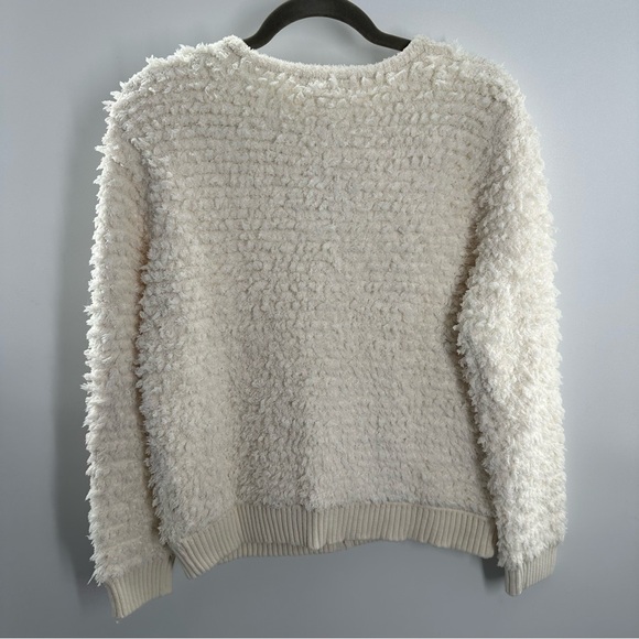 NWT Barefoot Dreams CozyChic Loop Fringe Jacket in Cream - Picture 5 of 8